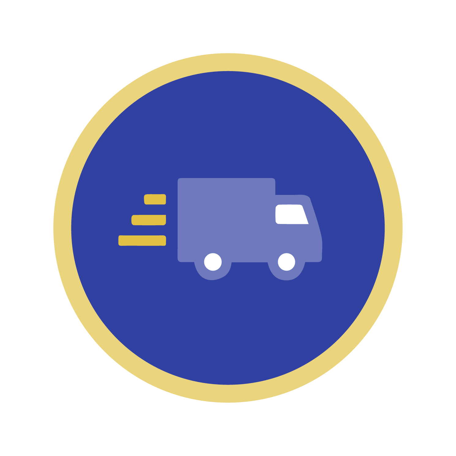 Truck driving away icon