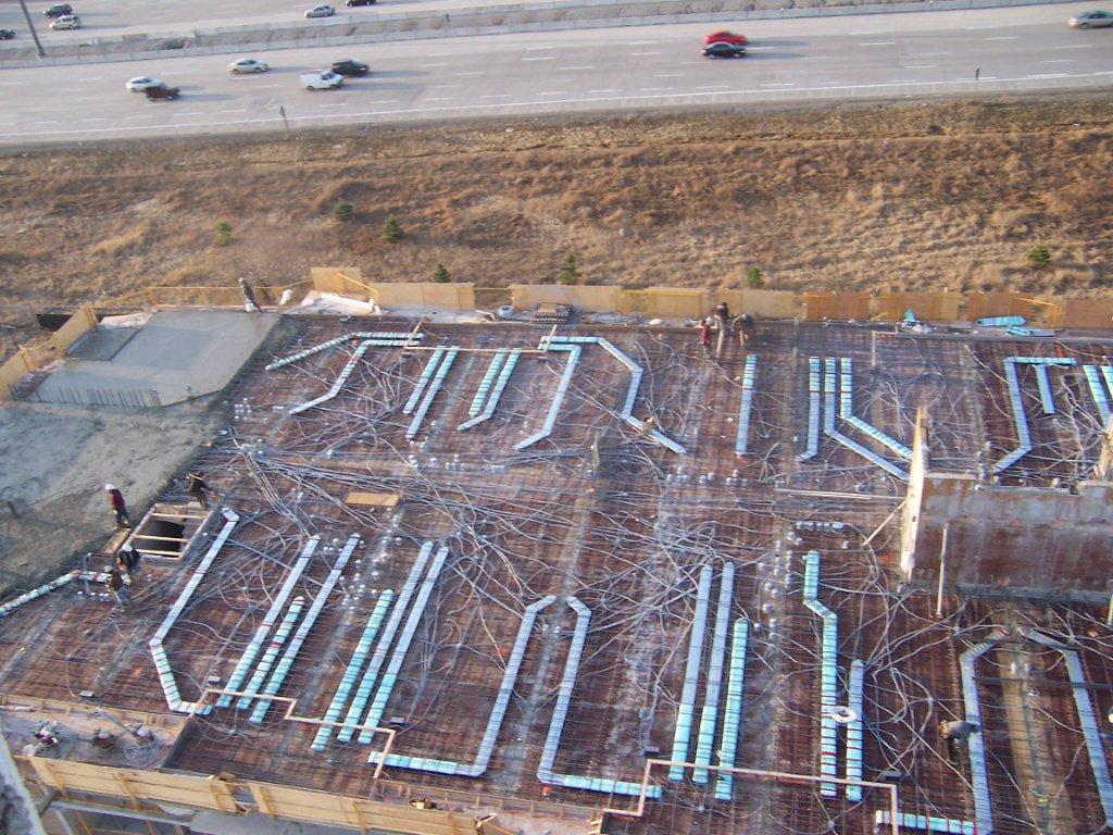 In Slab Duct laid out on a floor.